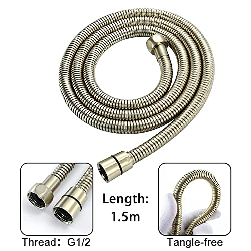 Cabezal de ducha de mano cuadrado ABS dorado cepillado miniatura 4