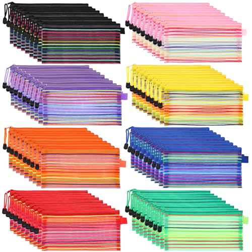 Glenmal Confezione da 72 astucci in rete con cerniera, multiuso con cerniera, sacchetti colorati in rete da viaggio per forniture per ufficio e conservazione quotidiana Glenmal Confezione da 72 astucci in rete con cerniera, multiuso con cerniera, sacchetti colorati in rete da viaggio per forniture per ufficio e conservazione quotidiana