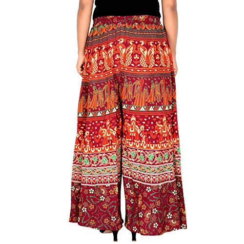 Image of Rajvila Women's Cotton Regular Fit Printed Palazzo for Women (P38NT 0007)