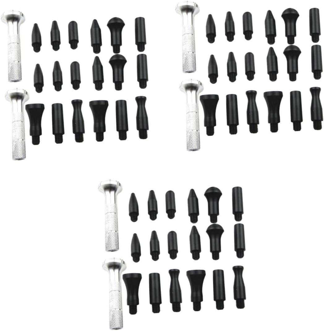 Cabilock 6 Sets Car Dent Remover Hail Fix Repair Automotive Dent Removal Dent Puller Kit for Paintless Silver