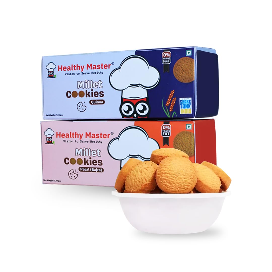 Healthy Master Healthy & Nutritional Cookies Pack of 2 | Quinoa Cookies 120 gm | Pearl Cookies 120gm
