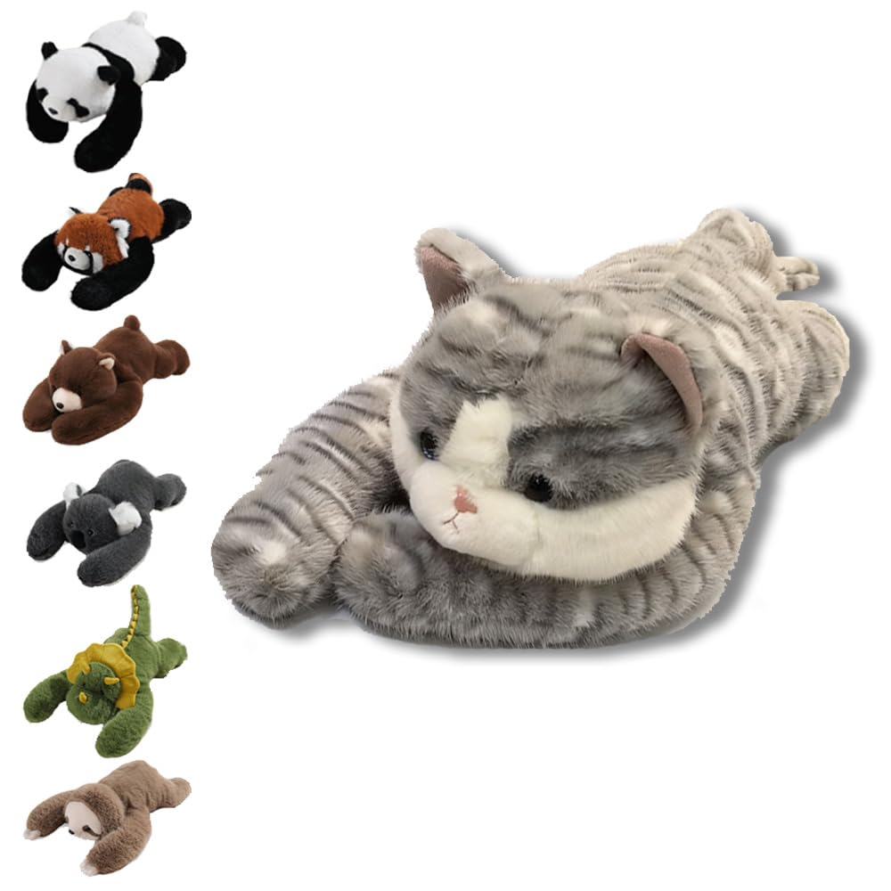 Weighted Plush Animals, Hugging Pillow for Anxiety Relief & Sleep Support, Cute Soft Plush Toy Pillow, weighted animals for adults (Gray Cat, 45CM)