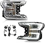 VLAND Headlights Assembly Fit for Ford F-150 2018 2019 2020, XL, XLT, Platinum, Lariat, Limited, SSV, King Ranch, Full LED Headlamp with DRL, Sequential Turn Signal, Plug-and-play, Chromed