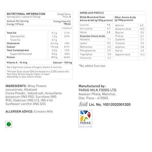 Image of avvatar PERFORMANCE WHEY PROTEIN | (5x35g) Travel Pack | Belgian Chocolate Flavour | 25g Protein