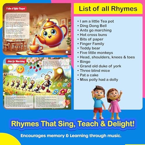 Image of Kiddale 14 Most Loved Rhymes Musical HD Sound Book - Fun Learning with Classic Nursery Rhymes for Kids|Best Gift for Kids(2-5years)
