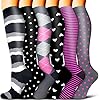 COOLOVER Copper Compression Socks for Women and Men(6 Pairs)-Best Support for Running, Athletic, Nursing, Travel