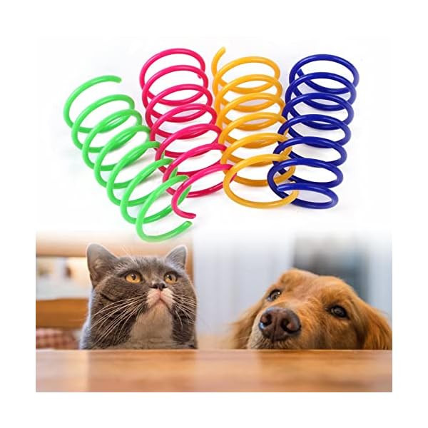 Cat Spring Spielzeug für Katzen, 100 Stück Katzen Frühlingsspielzeug, Interaktives Katzenspielzeug,Kunststoff Spiralfedern,Spirale Katzen Spielzeug,Breit Bunte Spiralfedern,Spring Spirale für Katze