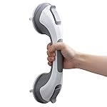 TAILI Shower Grab Bar, 12 Inch Shower Handle for Bathtubs and Elderly, Suction Grab Bars for Seniors Bathroom Safety Handles for Elderly, No Drilling Removable,Grey