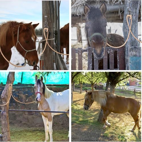 Para atar caballos de forma segura evitando tirones en establos y pastos 5