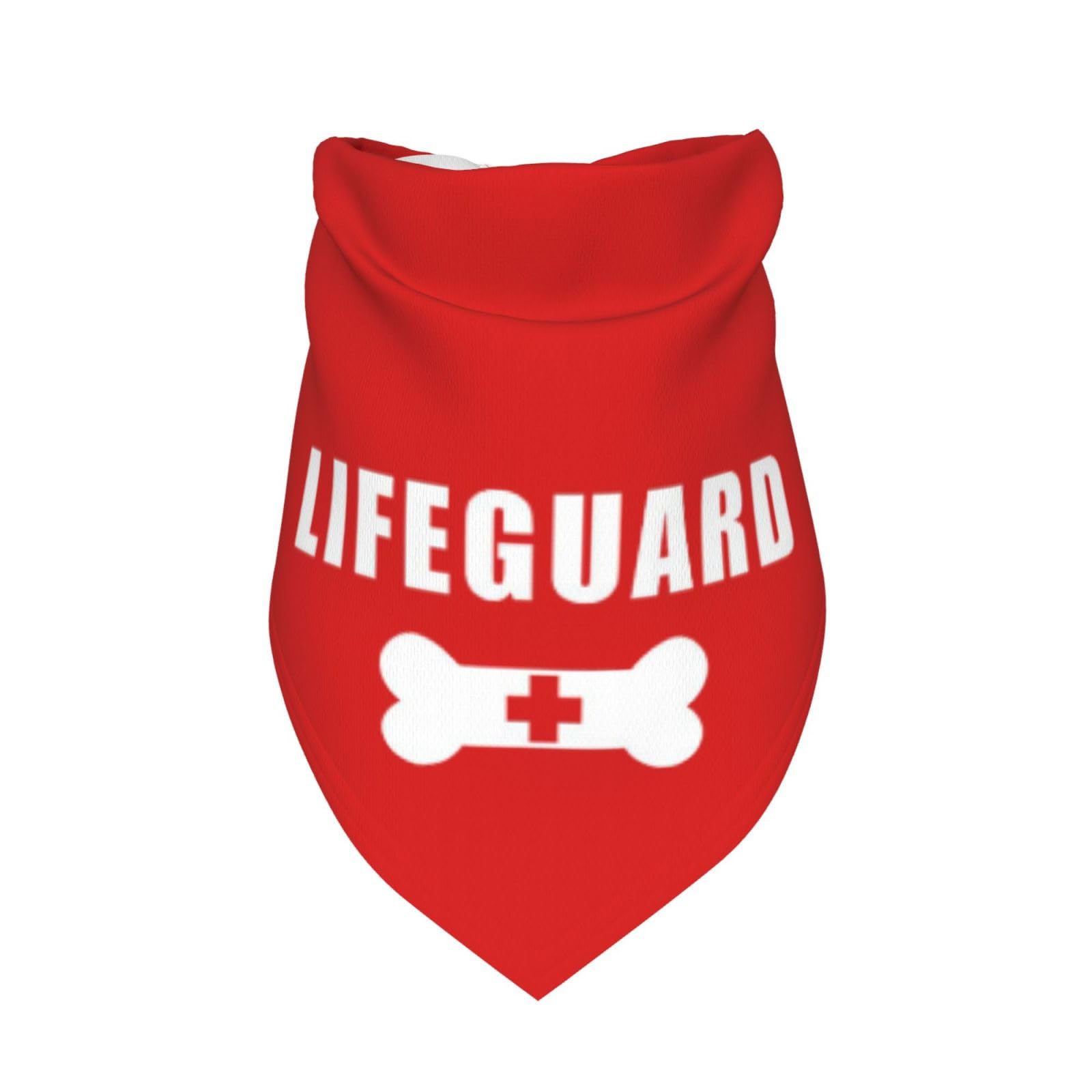 Lifeguard - Pañuelo para mascotas, para cachorros, perros, playa, piscina, accesorios para verano, bandana de seguridad para perros (rojo)