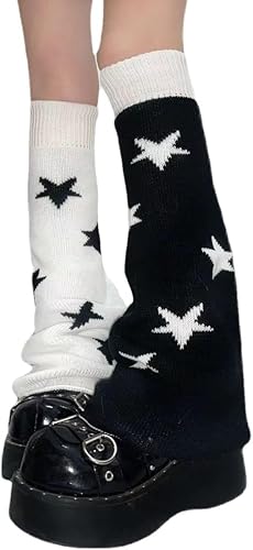 Miniatura 3 de Star Graphic Women Leg Warmers Y2k Gothic Knit Keen High Socks Grunge Punk Winter Cuffs Japanese Preppy Stockings