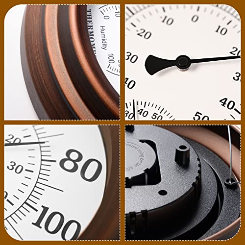 Outdoor Thermometer Hygrometer - 8'' Indoor Outdoor Thermometer Wireless, Indoor Thermometer For Room Home Temperature, No Battery, Wall Thermometer For Home Garden Patio #TOP4