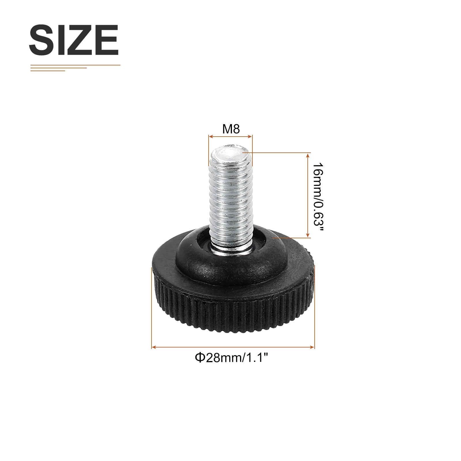 DTGN M8x16x28mm(DxLxOD) Screw on Furniture Glide Leveling Feet, 24Pack, Good for Furniture - Image 2