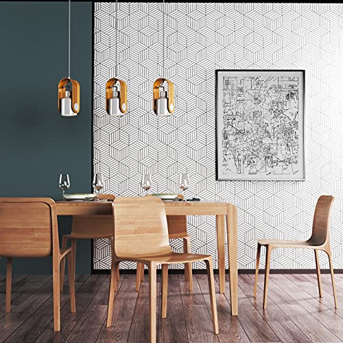 Image of MelunMer White and Silver Peel and Stick Wallpaper Modern 17.7 inchx197 inch