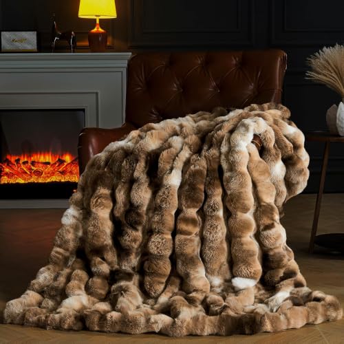 YBIKE Kuscheldecke Flauschig Bubble Decke, Kunstfelldecke Plüschdecke Fellimitat Kunstpelz Decke für Sofa, Schlafzimmer und Wohnzimmer… – Ansicht 1