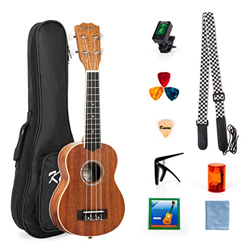 Ukulele Beginner Kit 21 inch Soprano Ukelele Hawaii Guitar With Tuner String Picks