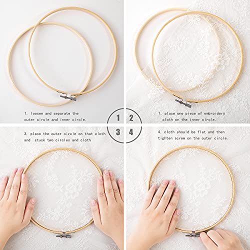 image for Matchne Embroidery Hoop 12PCS 6inch Cross Stitch Supplies & Needlework