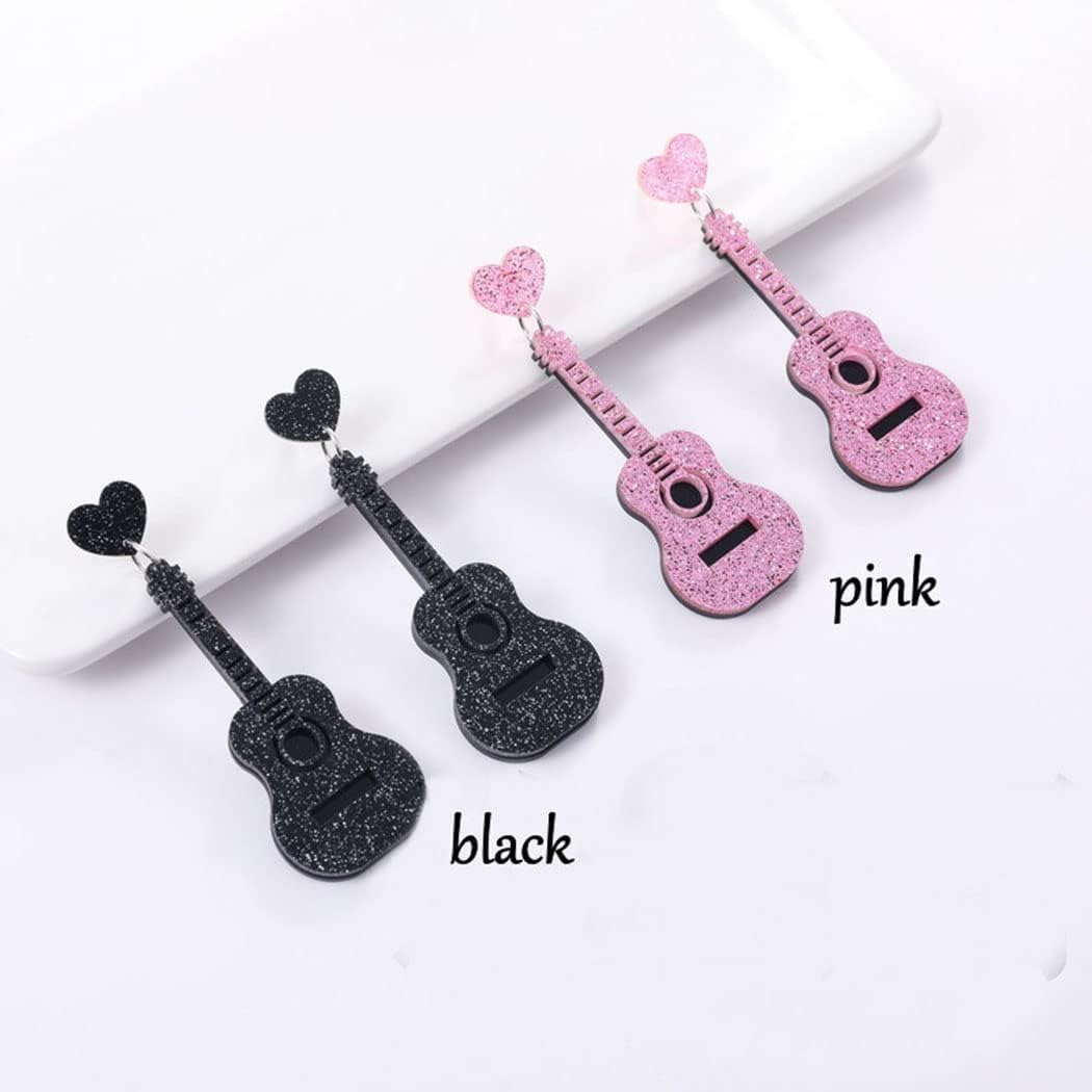 Acrylic Classical Guitar Earrings - Retro Renaissance Rock Band Music Dangle Earrings - Punk Style Violin Instrument Drop Earrings - Hypoallergenic Lightweight for Women - Image 9