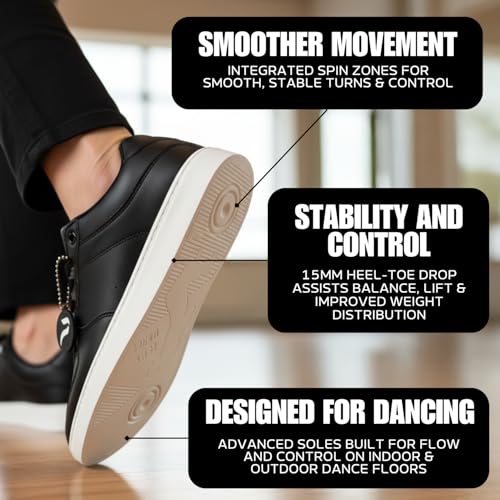 Image of Unisex Dance Sneakers Spin Sole Comfortable Men's and Women's Dance Shoes for Latin Dancing Bachata Salsa Line Dancing Swing Shuffling Hip Hop