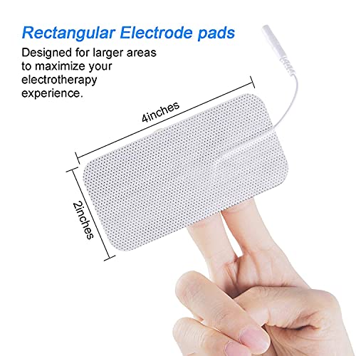 Image of AGAM Digital Therapy Machine Electrodes Reusable TENS Unit Pads - Rectangle Shaped Electrodes Replacement Pads, Strong Stick Gel, Universal Compatibility for Muscle Relief & Pain Therapy (10-Pack)