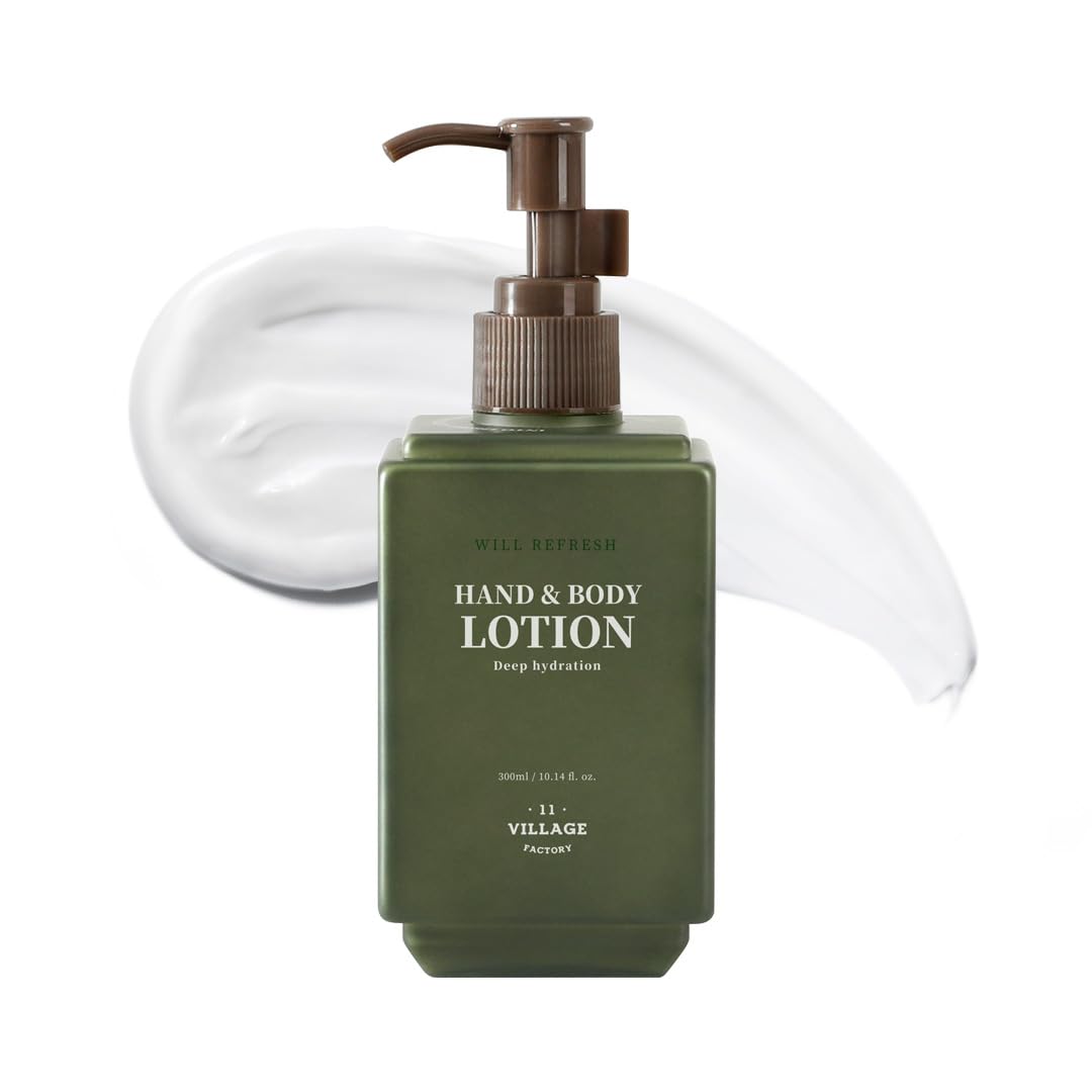VILLAGE11FACTORY Will Refresh Hand and Body Lotion Eucalyptus and Patchouli Scent Premium Korean Body Care Aromatherapy (300ml / 10.14 fl.oz)