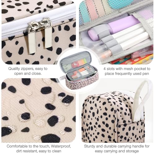 Image of Jcocylse Large Capacity Pencil Case Portable Pencil Pouch Bag School Supplies for College Students Girls Boys Adults(Beige Leopard)