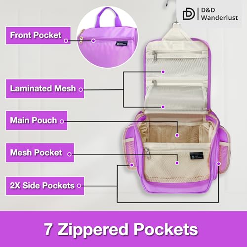 DD-Hanging-Travel-Toiletry-Bag-for-Men-and-Women--Large-Cosmetics-Makeup-and-Toiletries-Organizer-Kit-with-10-Compartments-YKK-Zippers-XXL-Metal-Swivel-Hook-Water-Resistant-Nylon