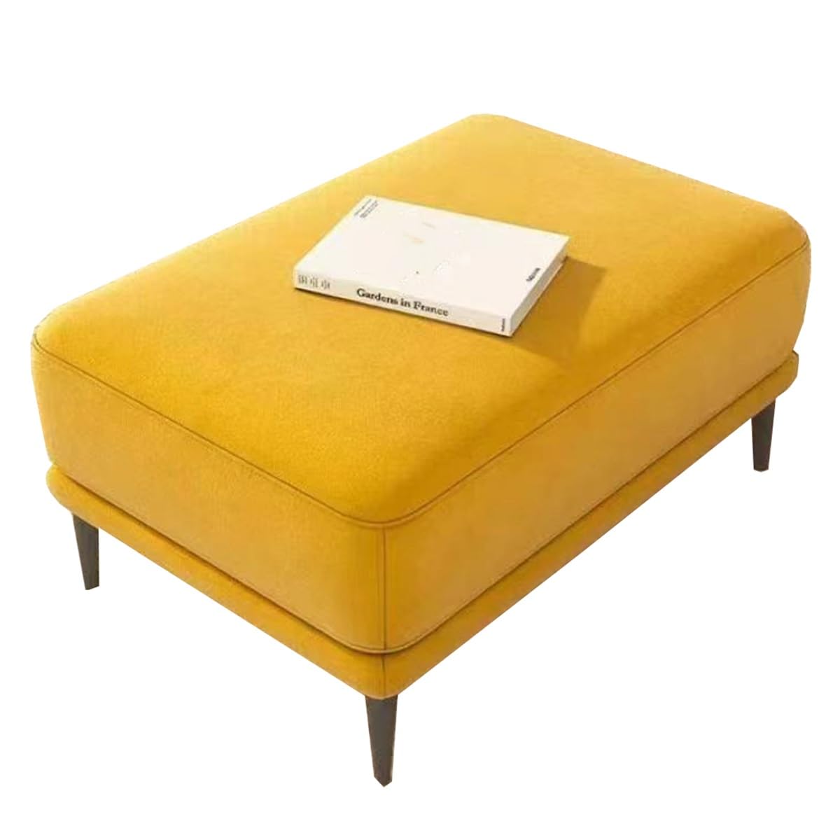 Repose-pieds en métal avec assise rembourrée jaune, banc de salle à manger et tabouret de cuisine