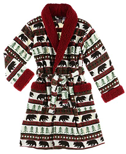 Lazy One Bear Fair Isle Ultra-Cozy Bathrobes for Women, Animal, Cabin (L/XL)