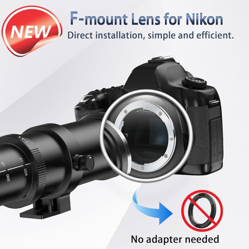 Image of Lightdow F 420-800mm F8.3 Telephoto Zoom Lens - Manual Focus DSLR Cameras Lenses for Nikon D850 D810 D800 D610 D750 D500 D7200 D7500 D7100 D5600 D5300 D600 D3500 D3300 D5200 D5100 D5000 D7000 D700