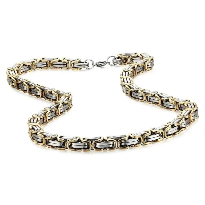 chain for men combo Silver Chain for men gold chain for men stylish chain for boys mens necklace for men Stainless steel chains Locket Pendant anti tarnish necklace black neck accessories M491-image-12