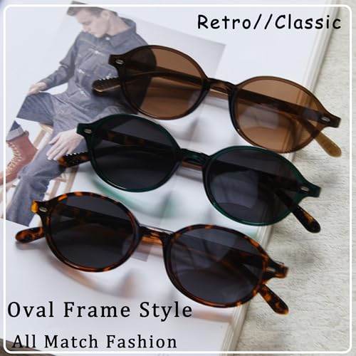 Retro Oval Sunglasses for Women Men Ultralight Small Round Black Sun Glasses 90s Sunnies UV 400 Shades4