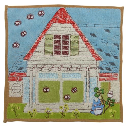 丸眞 ミニタオル ジブリ となりのトトロ 草壁家 綿100% 抗菌防臭加工 オーガニックコットン ハンドタオル ハンカチ プレゼント ギフト 誕生日 1005053400