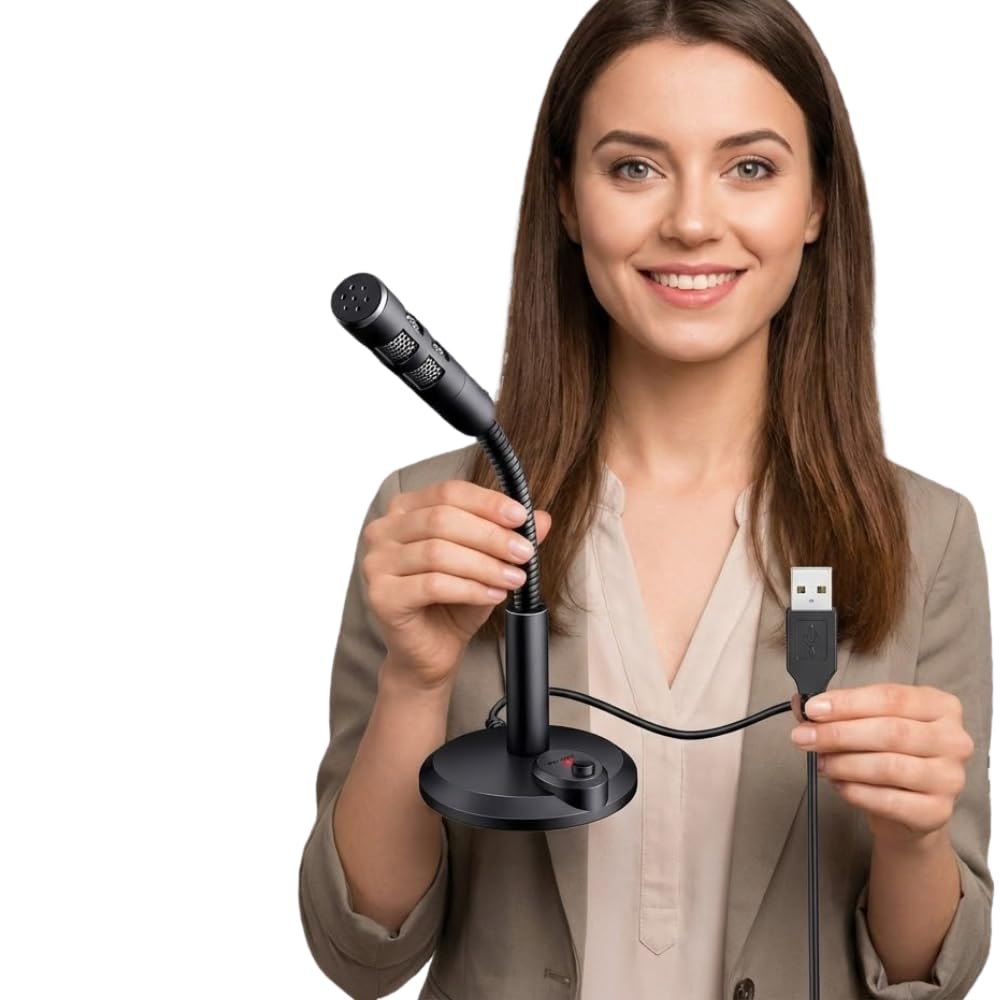 Drumstone (𝐒𝐩𝐞𝐜𝐢𝐚𝐥 𝟏𝟓 𝐘𝐞𝐚𝐫𝐬 𝐖𝐚𝐫𝐫𝐚𝐧𝐭𝐲 USB Desktop Microphone for PC & Laptop, Plug & Play Wired Mic with Flexible Gooseneck, On/Off Button, Ideal for Online Meetings, Streaming-picture-32
