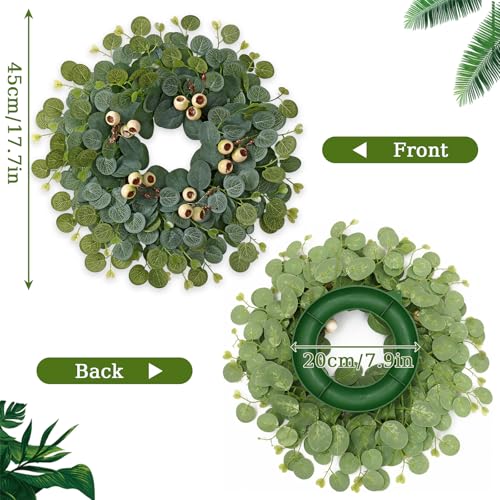 Couronne d'eucalyptus artificiel 45cm pour porte d'entrée et déco de mariage bohème