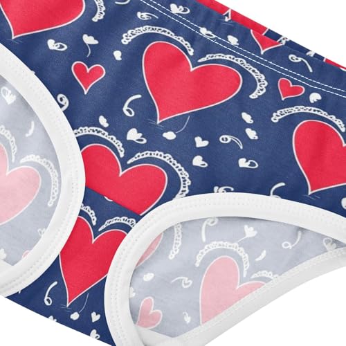 Fancy Toddler Underwear Floral 2t Cotton Panties for Girl Red Heart Blue White Briefs Kids Undies4