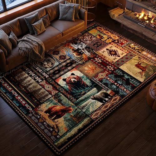 Tapete decorativo marrón con diseño oso 218x157 cm