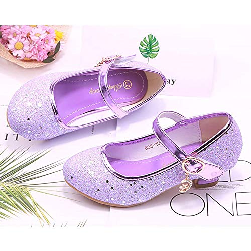 Girls Low Heel Flower Princess Dress Shoes High Heel Mary Jane Sequin Glitter Shoes for Wedding Party for Toddler Little Big Girl2
