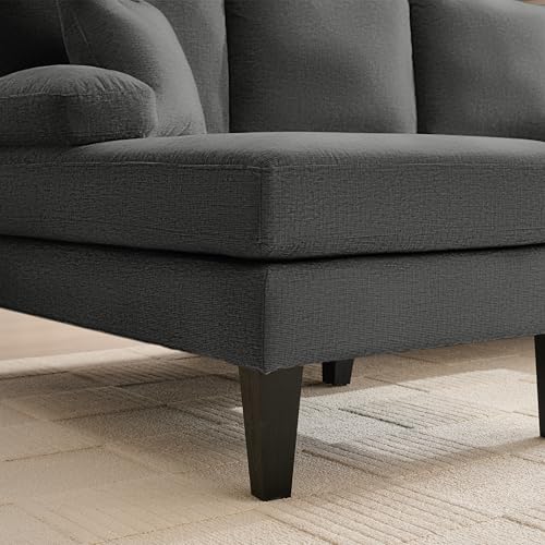 Image of 98 inch Sectional Couches for Living Room, U Shaped Couch with 18 inch Seat Height, 4 Seater Couch Set with Double Chaise for Apartment, Living Room Sofas, Dark Grey