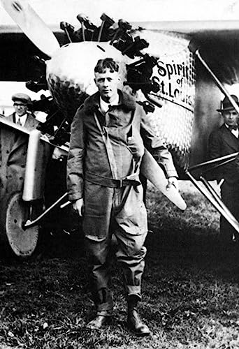 Charles Lindbergh Poster, Pilot, Spirit of Saint Louis, Airplane, Aviation,