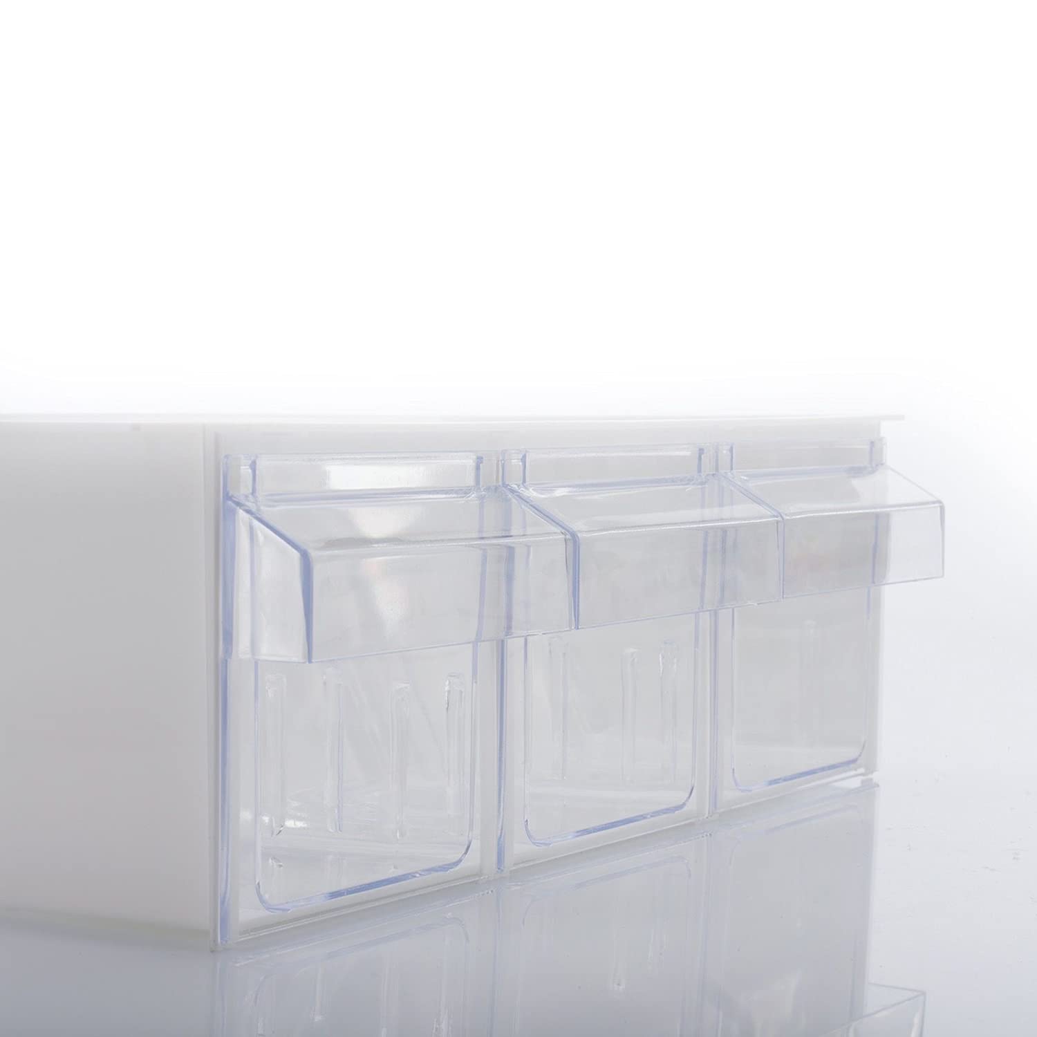 Westmark Contenitore a cassetti, 3 cassetti, Capacità: 1 l l'uno, Plastica, Milano, Trasparente/Bianco, 76072240