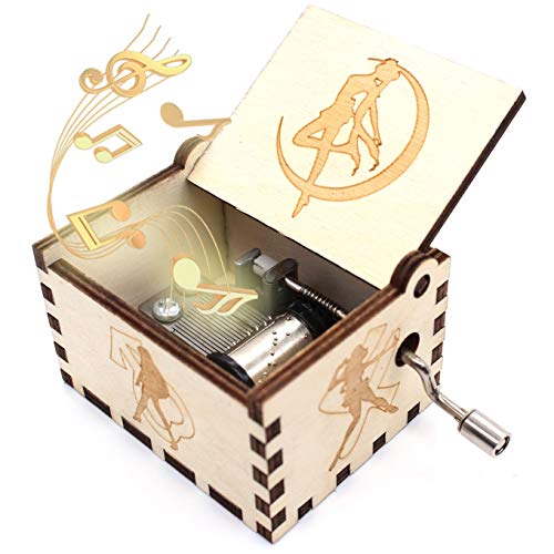 ukebobo Wooden Music Box â€“ Sailor Moon Music Box, Sailor Moon Gifts â€“ Play Sailor Moon Theme Song, Birthday Gifts, New Year Gifts, Valentineâ€™s Day Gifts â€“ 1 Set (White)