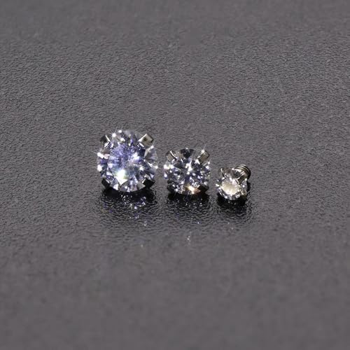 16G Dermal Piercing Jewelry, Surgical Steel Moissanite Dermal Anchor Tops, D Color VVS1 Clarity, Lab Created Diamond Skin Microdermal Piercing Kit for Women Men 1PCS image 5