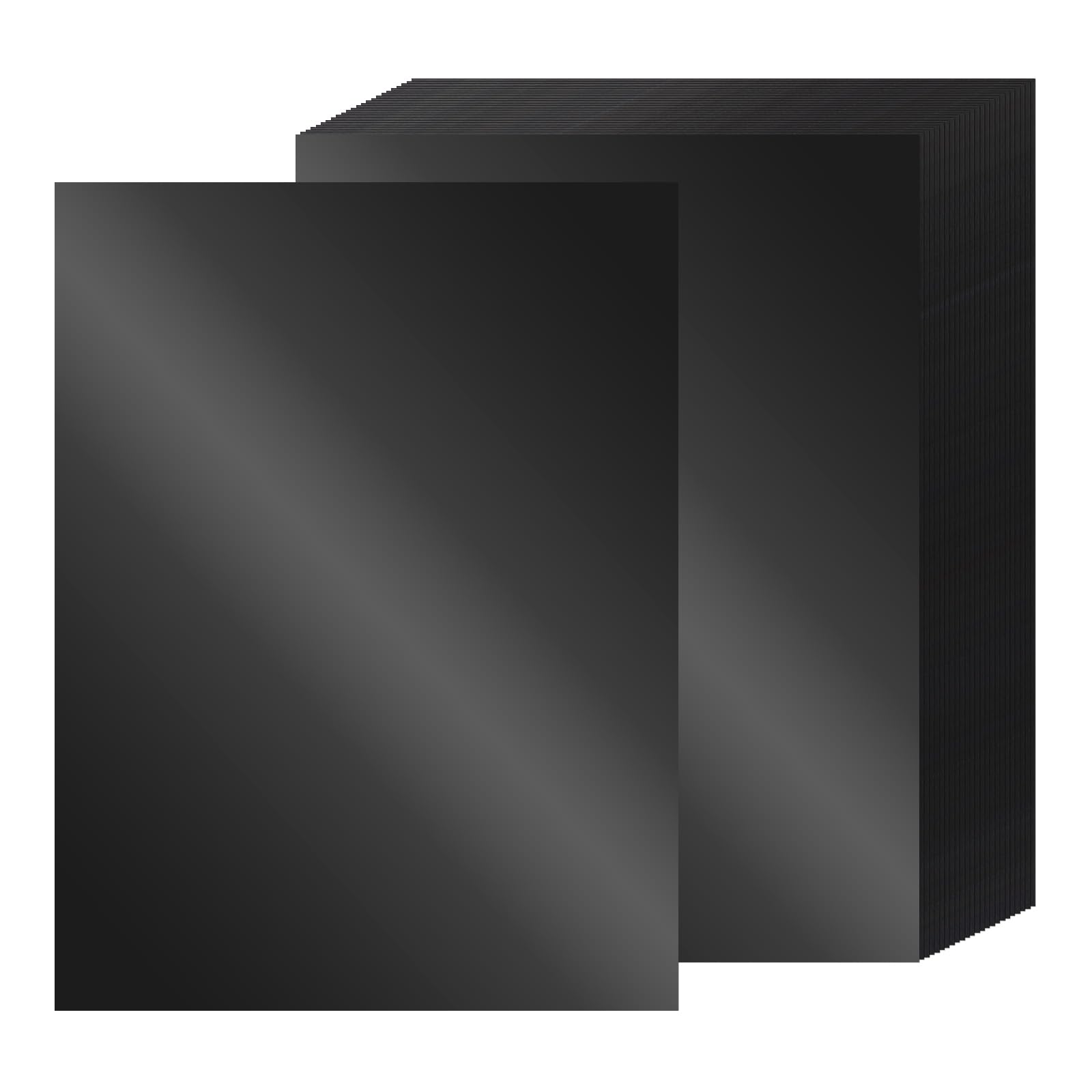 24 Sheets Black Mirror Cardstock Paper A4