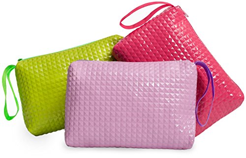 Handbag Organizer Bag Set Of 3 For Travel, Toiletries, Cosmetics, Cables, Gadgets (Candy)