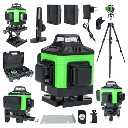 Kreuzlinienlaser mit Stativ – Selbstnivellierender Kreuzlinienlaser 16 Linien 360°, Laser...