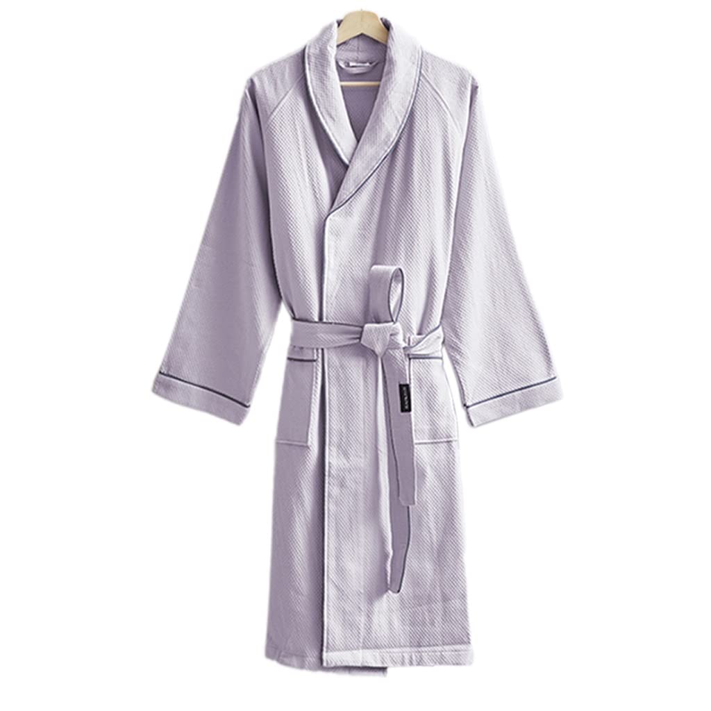MTFBQ Albornoces De Tejido De Gofres De Algodón, Toallas De Baño para Mujeres, Hombres, Batas, Damas, Ligero, Suave, Absorbente Y De Secado Rápido, Pijamas Finos para Después del Baño