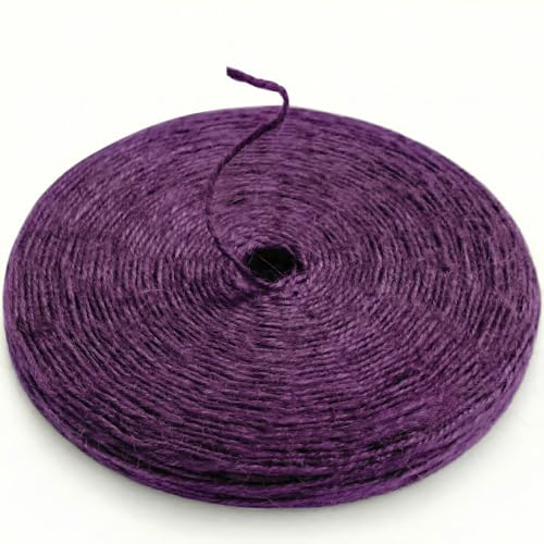SMART&CASUAL 2mm Natural Jute Twine String Thin for Craft Plant Garden Gift Wrapping Christmas Handmade Art Decoration Packing String Home Art Decoration (Purple) (328 Ft (100M))