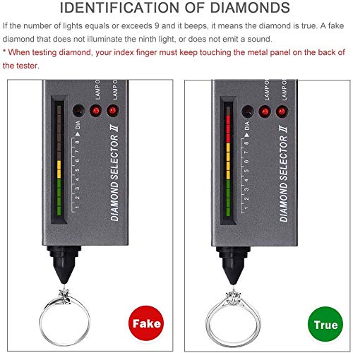 Diamond/Tester Pen Professional Diamond Selector High Accuracy Diamond Tester Professional Jeweler for Novice and Expert Diamond Selector II 9V Battery Included .Diamond Tester Tool for Jewelry Jade