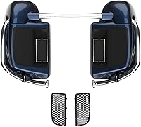 Vista 16 de Moto Onfire River Rock Gray (brillante) carenados inferiores aptos para H-D Touring Street Road King Glide FLTR 2014-2023, kits de calentadores